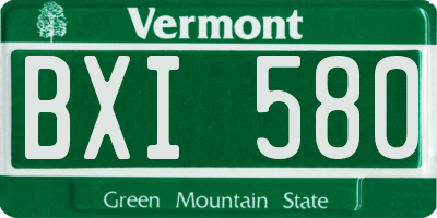 VT license plate BXI580