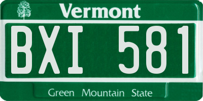 VT license plate BXI581