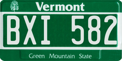 VT license plate BXI582