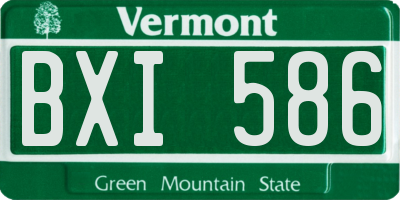 VT license plate BXI586