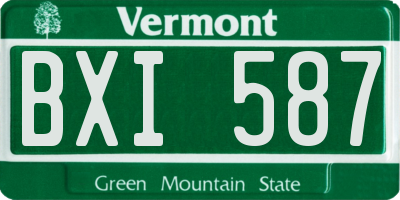 VT license plate BXI587