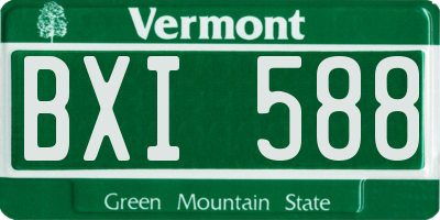 VT license plate BXI588