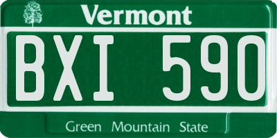 VT license plate BXI590