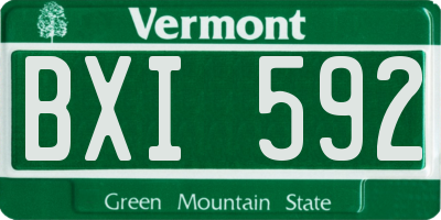 VT license plate BXI592