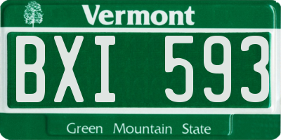 VT license plate BXI593