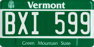 VT license plate BXI599