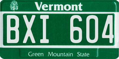 VT license plate BXI604