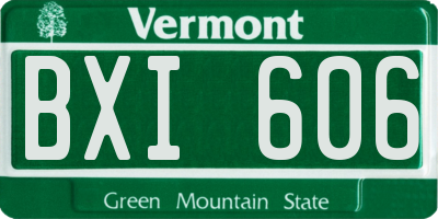 VT license plate BXI606