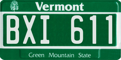 VT license plate BXI611