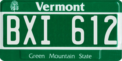 VT license plate BXI612