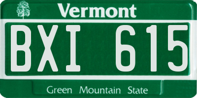 VT license plate BXI615