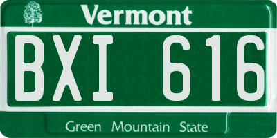 VT license plate BXI616