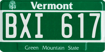 VT license plate BXI617