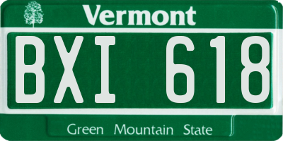 VT license plate BXI618