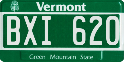 VT license plate BXI620