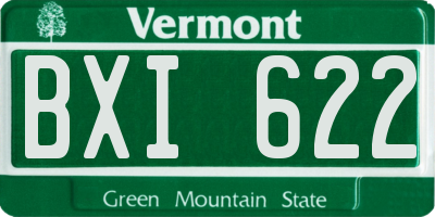VT license plate BXI622