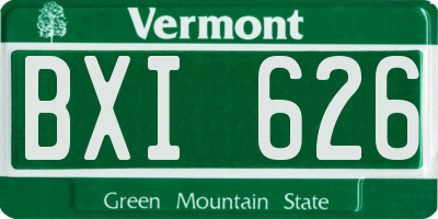 VT license plate BXI626