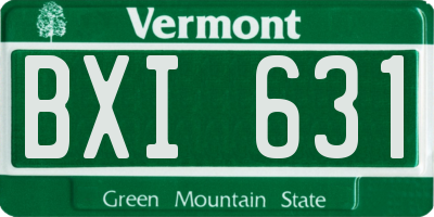 VT license plate BXI631