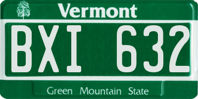 VT license plate BXI632