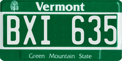 VT license plate BXI635