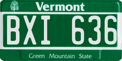 VT license plate BXI636
