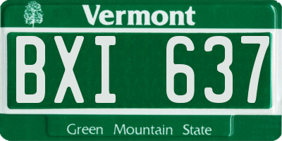 VT license plate BXI637