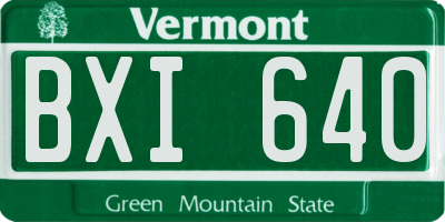 VT license plate BXI640
