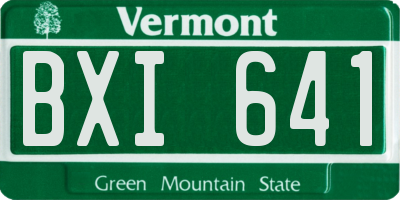 VT license plate BXI641