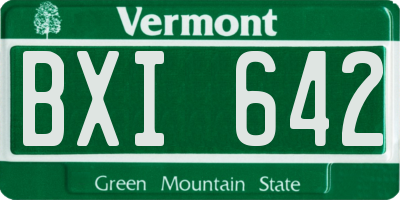 VT license plate BXI642