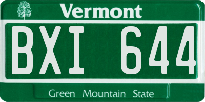 VT license plate BXI644