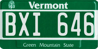 VT license plate BXI646