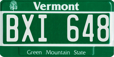 VT license plate BXI648