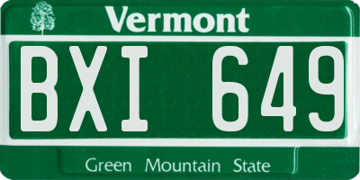 VT license plate BXI649