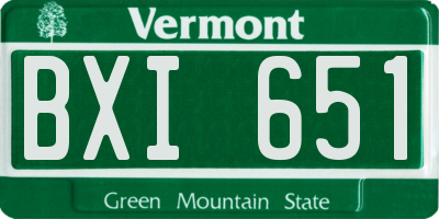 VT license plate BXI651