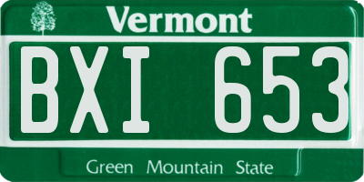 VT license plate BXI653