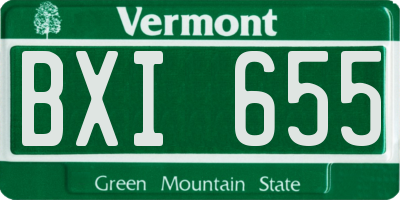 VT license plate BXI655