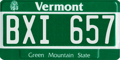 VT license plate BXI657