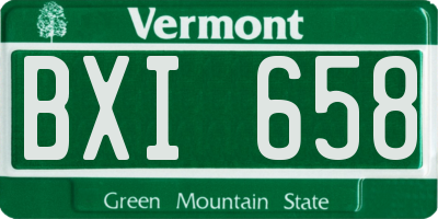 VT license plate BXI658