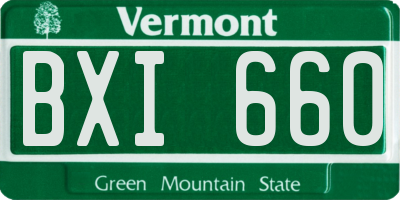 VT license plate BXI660