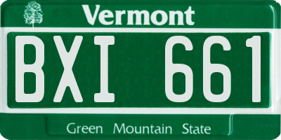 VT license plate BXI661
