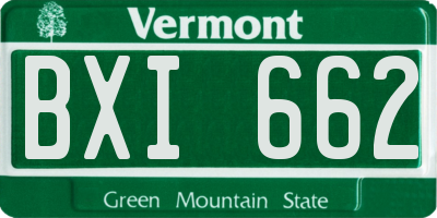 VT license plate BXI662