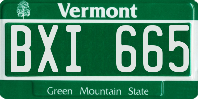 VT license plate BXI665
