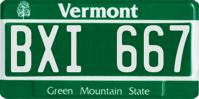 VT license plate BXI667