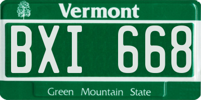 VT license plate BXI668