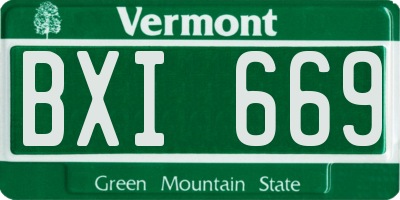 VT license plate BXI669
