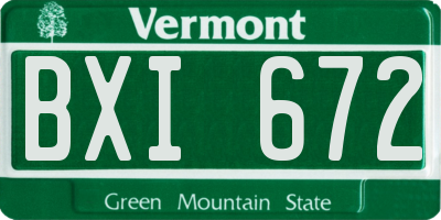 VT license plate BXI672