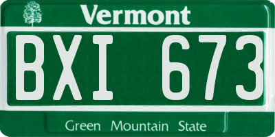 VT license plate BXI673