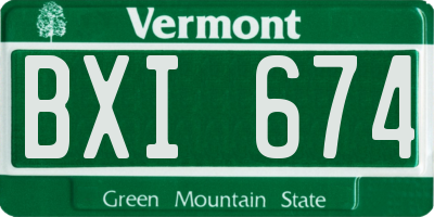 VT license plate BXI674