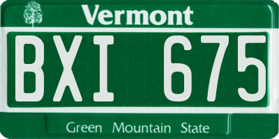 VT license plate BXI675