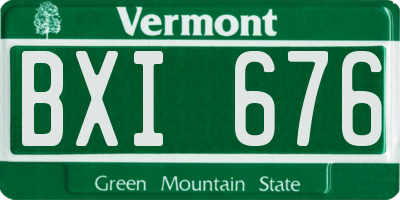 VT license plate BXI676